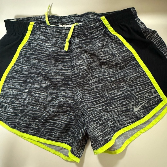 Nike Black and Gray Shorts with Neon Yellow Trim - Picture 1 of 2